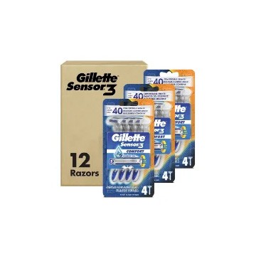 Gillette Sensor3 Comfort Disposable Razors for Men